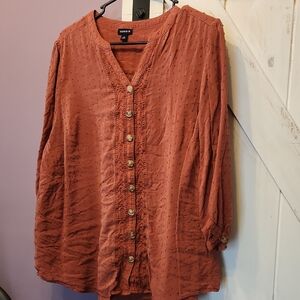 Torrid Swiss Dot / Embroidered Blouse • Size 1